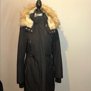 Ski Jacket with Faux Fur Hood and Insulation